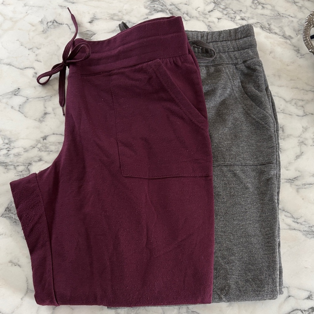 Athletic Works Women's Burgundy and Gray Joggers